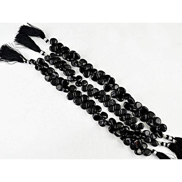 gemsmore:Natural Black Onyx Untreated Beads Strands Lot