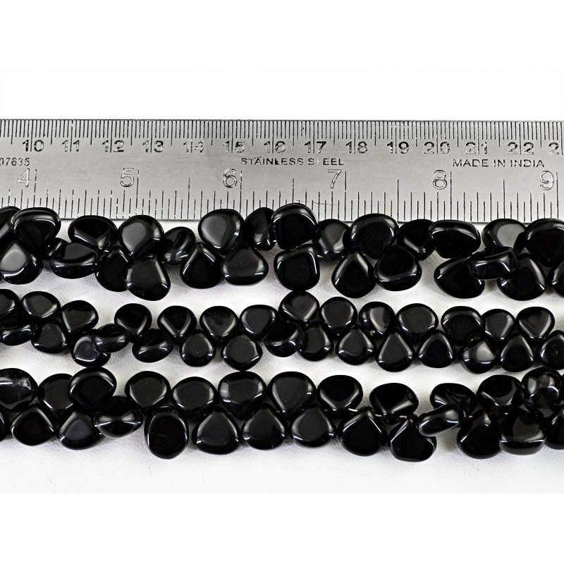 gemsmore:Natural Black Onyx Untreated Beads Strands Lot
