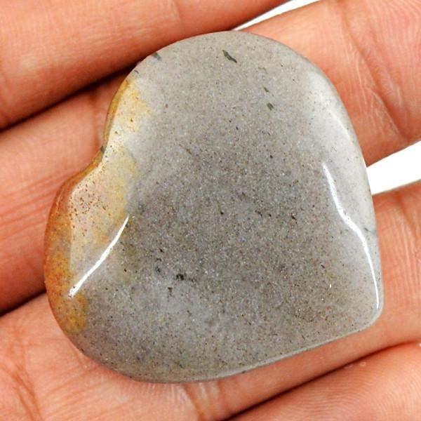 gemsmore:Natural Black Rutile Quartz Carved Heart Shape Gemstone