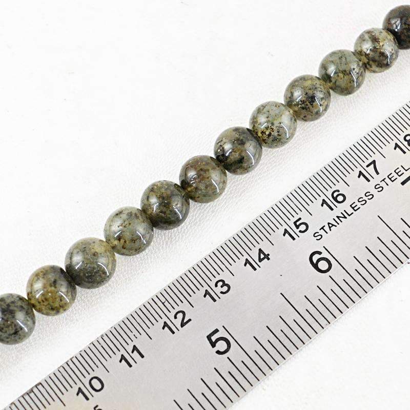 gemsmore:Natural Black Rutile Quartz Drilled Beads Strand - Round Shape