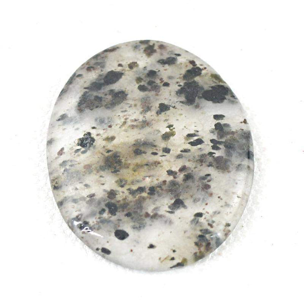 gemsmore:Natural Black Rutile Quartz Oval Shape Gemstone