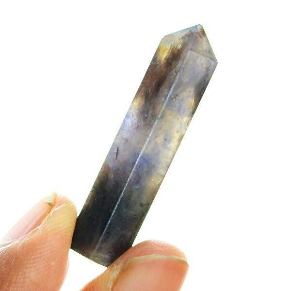 gemsmore:Natural Black Rutile Quartz Reiki Healing Gemstone Point