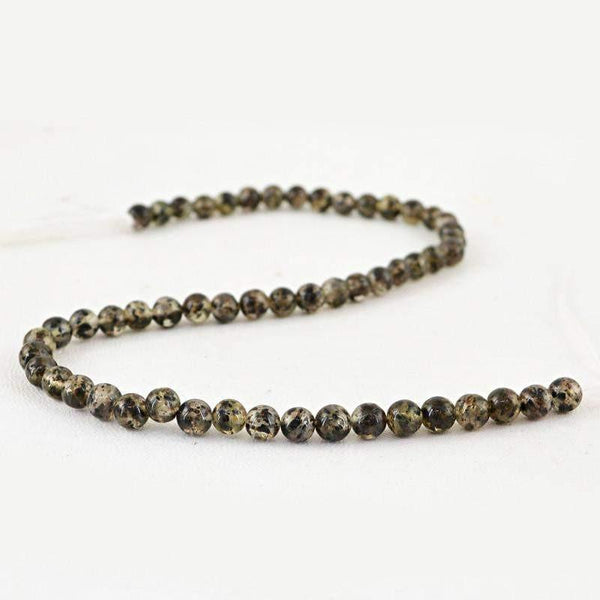 gemsmore:Natural Black Rutile Quartz Round Beads Strand