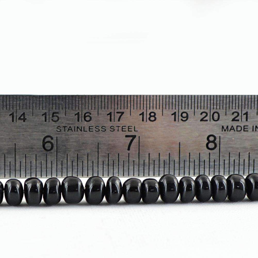gemsmore:Natural Black Spinel Beads Strand - Round Shape Drilled