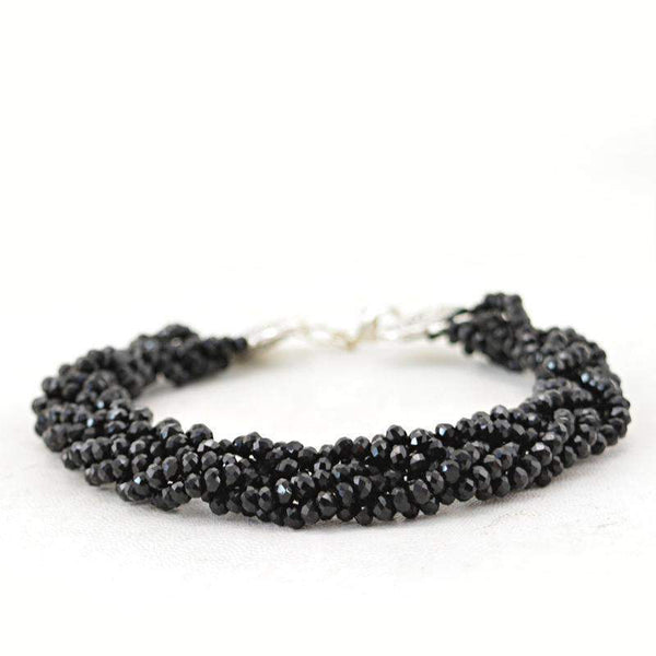gemsmore:Natural Black Spinel Bracelet Round Shape Beads