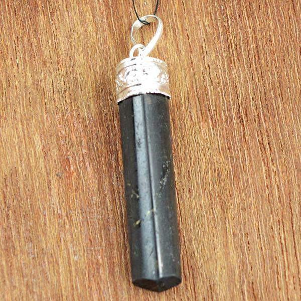 gemsmore:Natural Black Spinel Crystal Healing Point Pendant