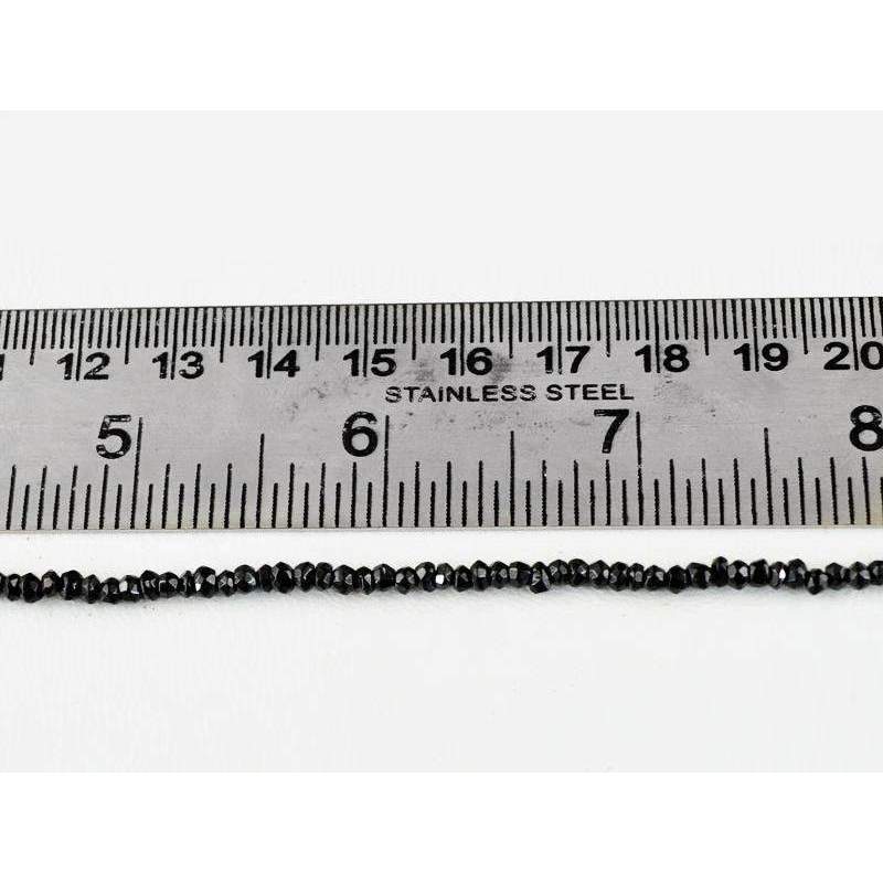 gemsmore:Natural Black Spinel Drilled Beads Strand - Faceted Round Shape