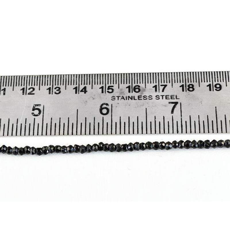 gemsmore:Natural Black Spinel Drilled Beads Strand Faceted Round Shape