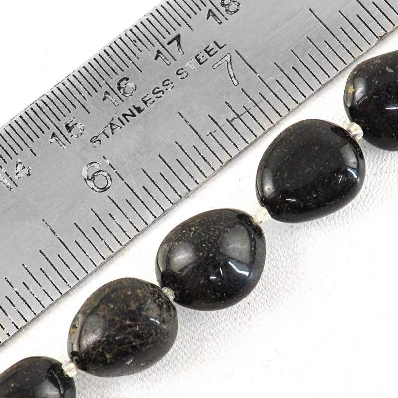 gemsmore:Natural Black Spinel Drilled beads Strand
