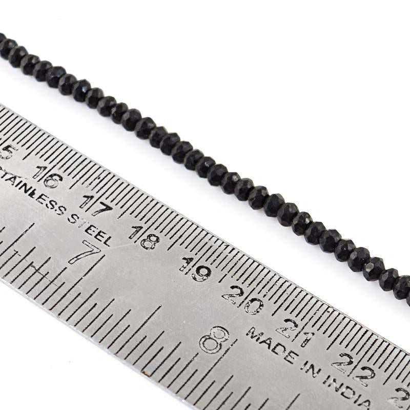 gemsmore:Natural Black Spinel Faceted Beads Strand