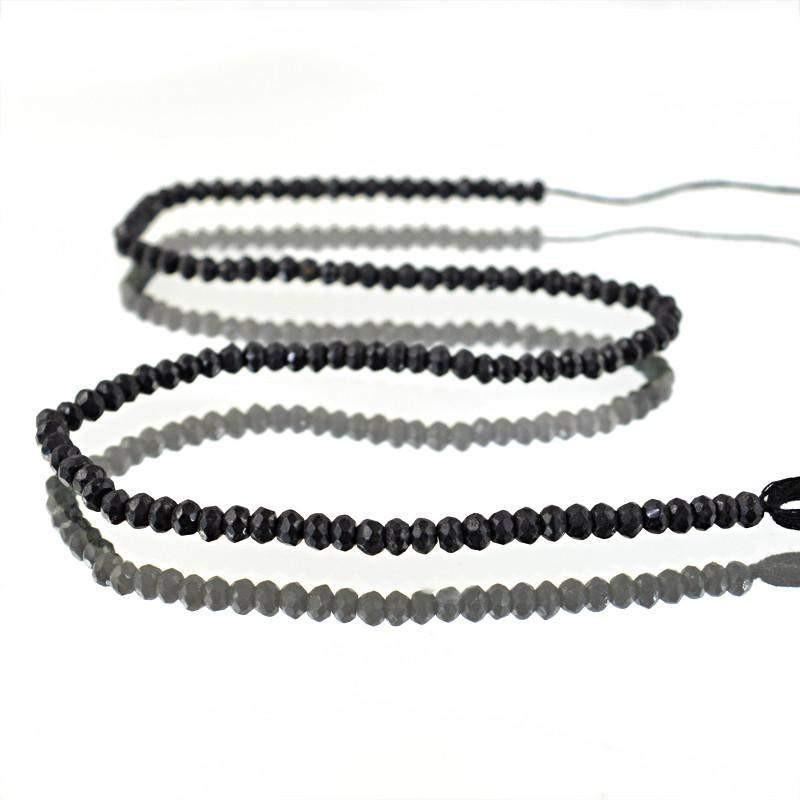 gemsmore:Natural Black Spinel Faceted Beads Strand