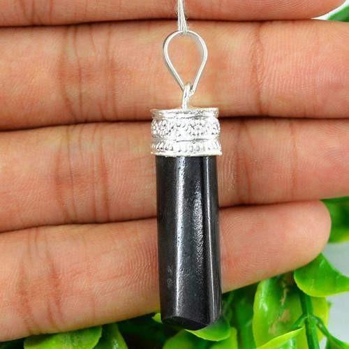 gemsmore:Natural Black Spinel Healing Point Penadnt