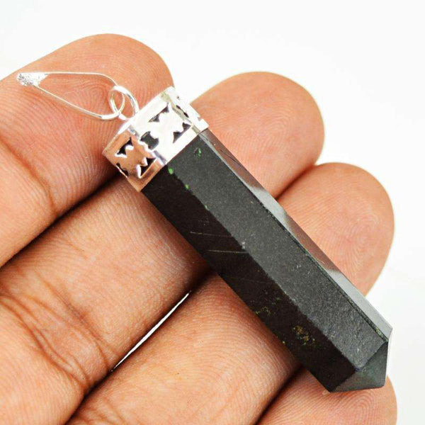 gemsmore:Natural Black Spinel Healing Point Pendant