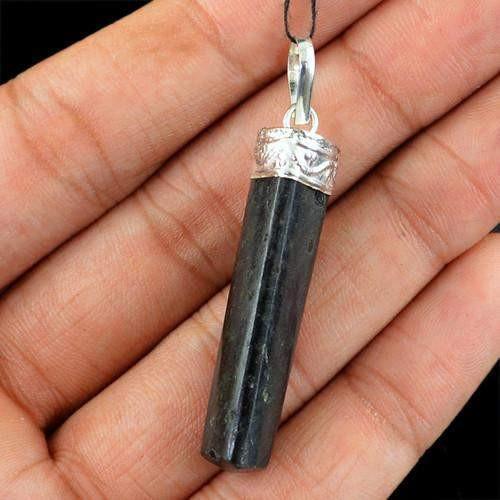 gemsmore:Natural Black Spinel Healing Point Pendant