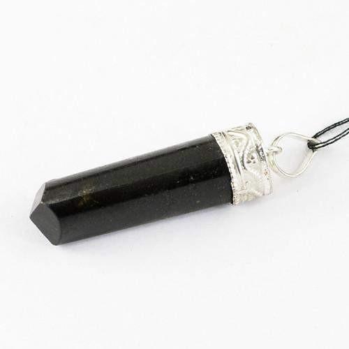 gemsmore:Natural Black Spinel Healing Point Pendant