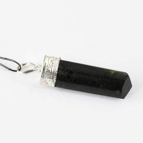 gemsmore:Natural Black Spinel Healing Point Pendant