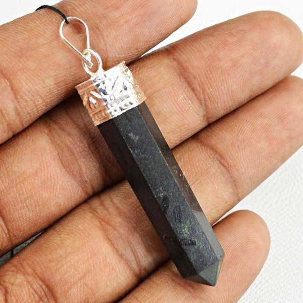 gemsmore:Natural Black Spinel Healing Point Pendant