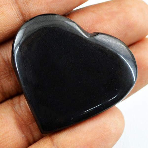 gemsmore:Natural Black Spinel Heart Shape Genuine Gemstone