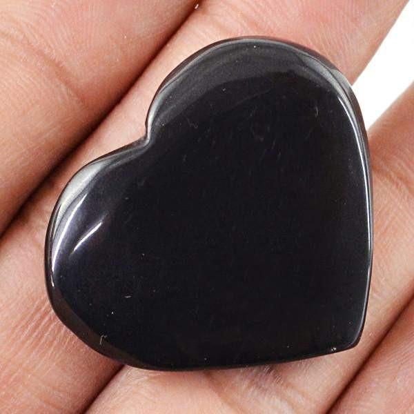 gemsmore:Natural Black Spinel Heart Shape Genuine Gemstone