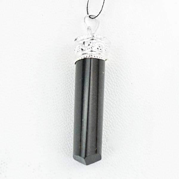 gemsmore:Natural Black Spinel Meditation Reiki Healing Point Pendant