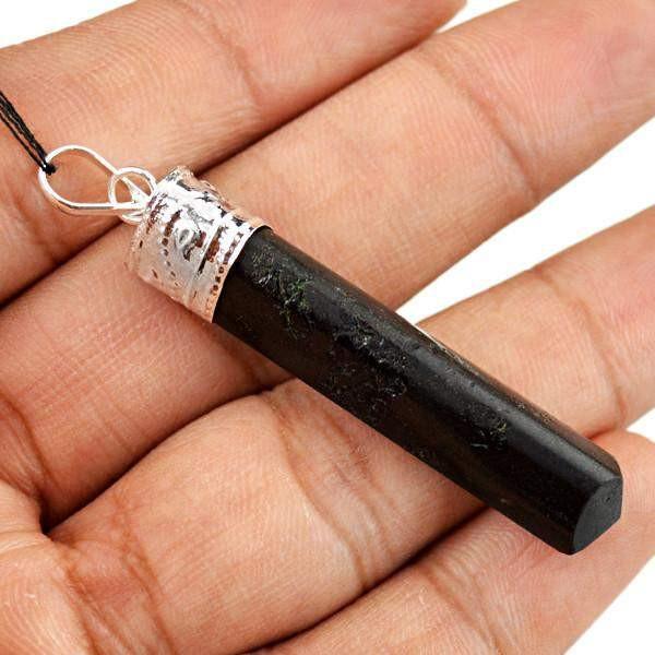 gemsmore:Natural Black Spinel Pure Healing Point Pendant