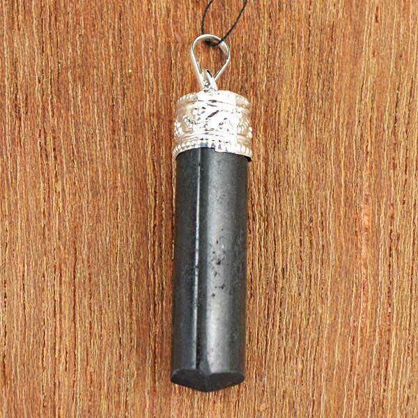 gemsmore:Natural Black Spinel Reiki Healing Point Pendant