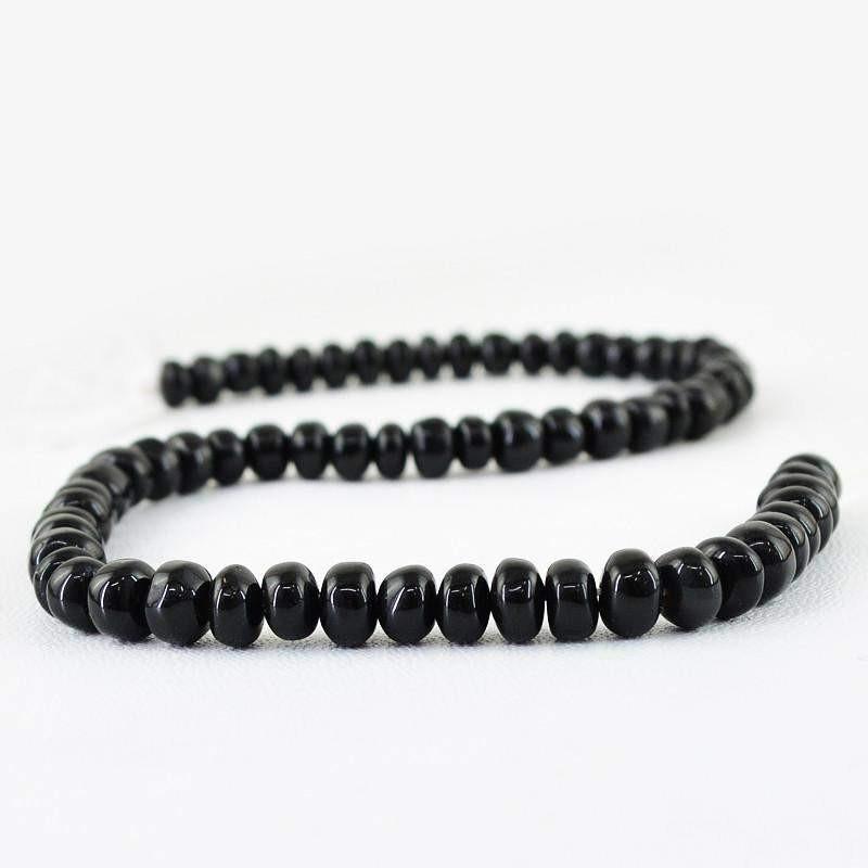 gemsmore:Natural Black Spinel Round Drilled Beads Strand