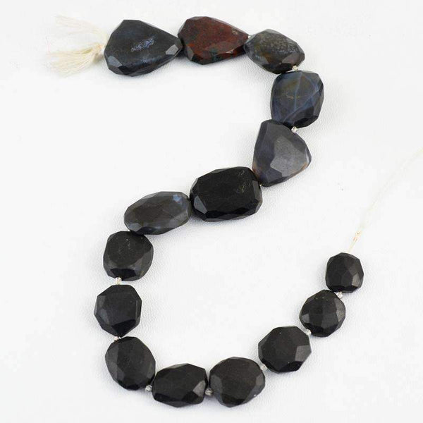gemsmore:Natural Black Spinel Strand Faceted Drilled Beads