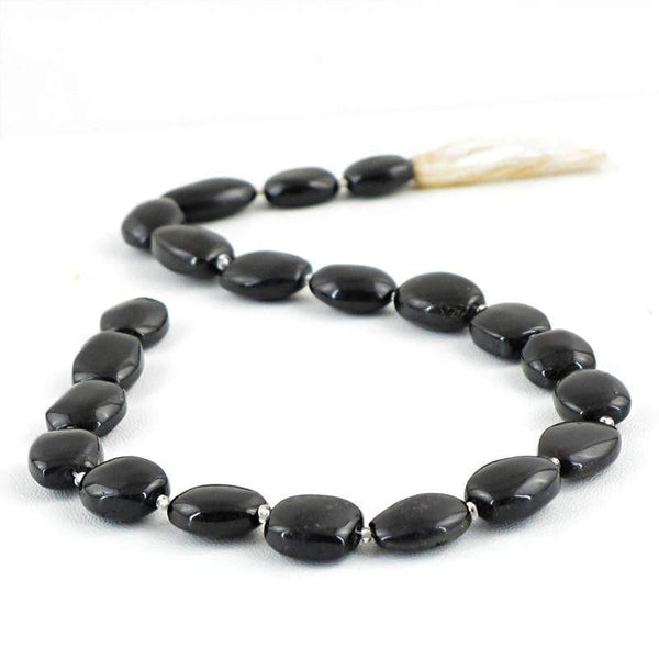 gemsmore:Natural Black Spinel Untreated Beads Strand