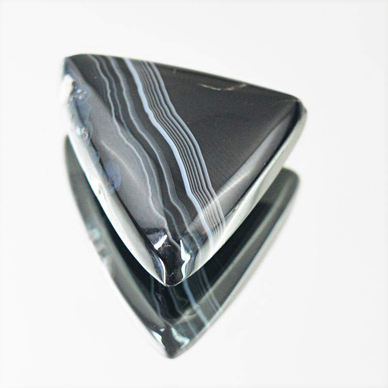 gemsmore:Natural Black Striped Onyx Loose Gemstone