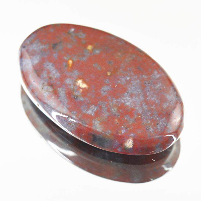 gemsmore:Natural Blood Green Jasper Oval Shape Gemstone