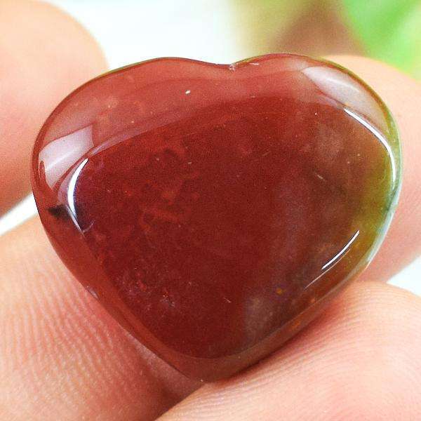 gemsmore:Natural Bloodstone Heart Shape Untreated Loose Gemstone