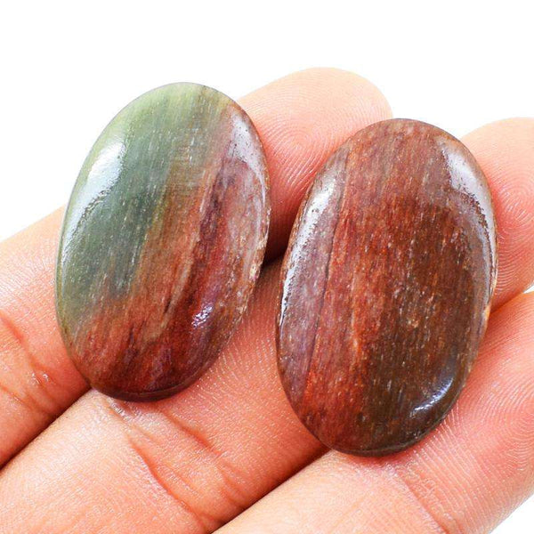 gemsmore:Natural Bloodstone Oval Shape Untreated Loose Gemstone