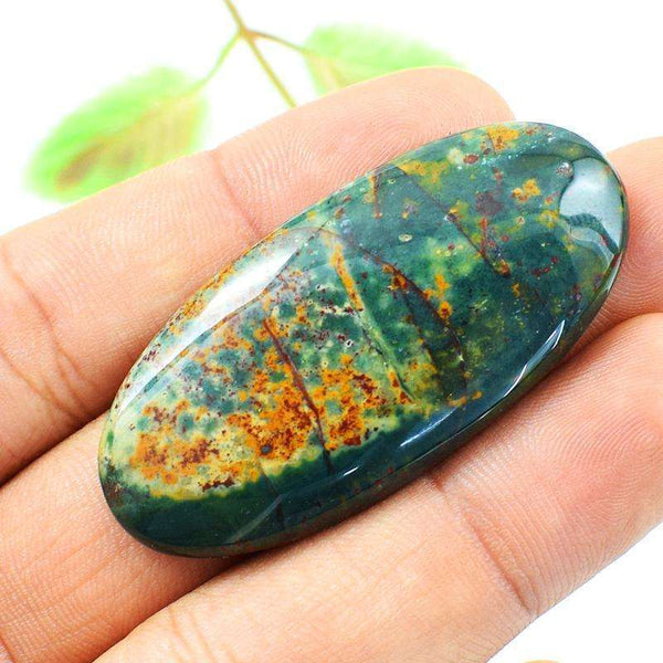 gemsmore:Natural Bloodstone Oval Shape Untreated Loose Gemstone