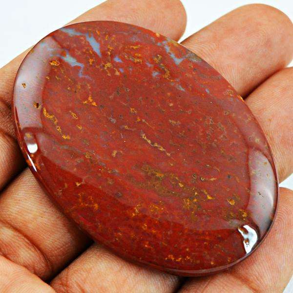 gemsmore:Natural Bloodstone Oval Shape Untreated Loose Gemstone