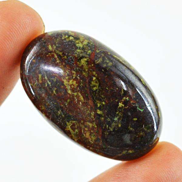 gemsmore:Natural Bloodstone Oval Shape Untreated Loose Gemstone