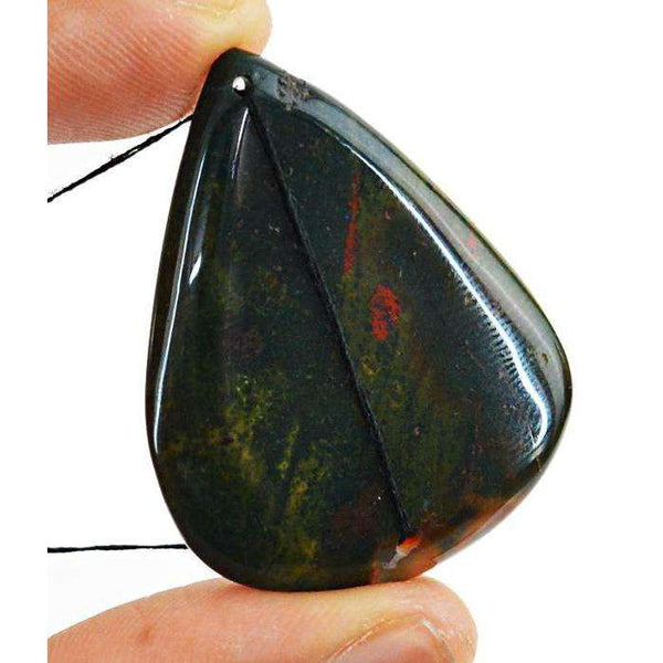 gemsmore:Natural Bloodstone Pear Shape Untreated Drilled Loose Gemstone