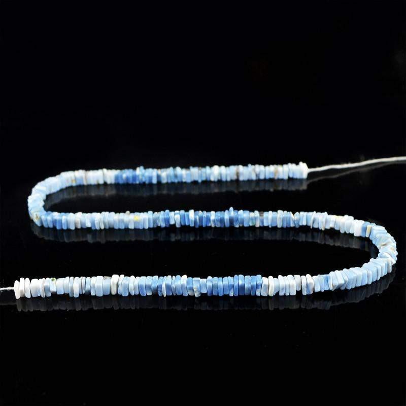 gemsmore:Natural Blue Agate Unheated Beads Strand