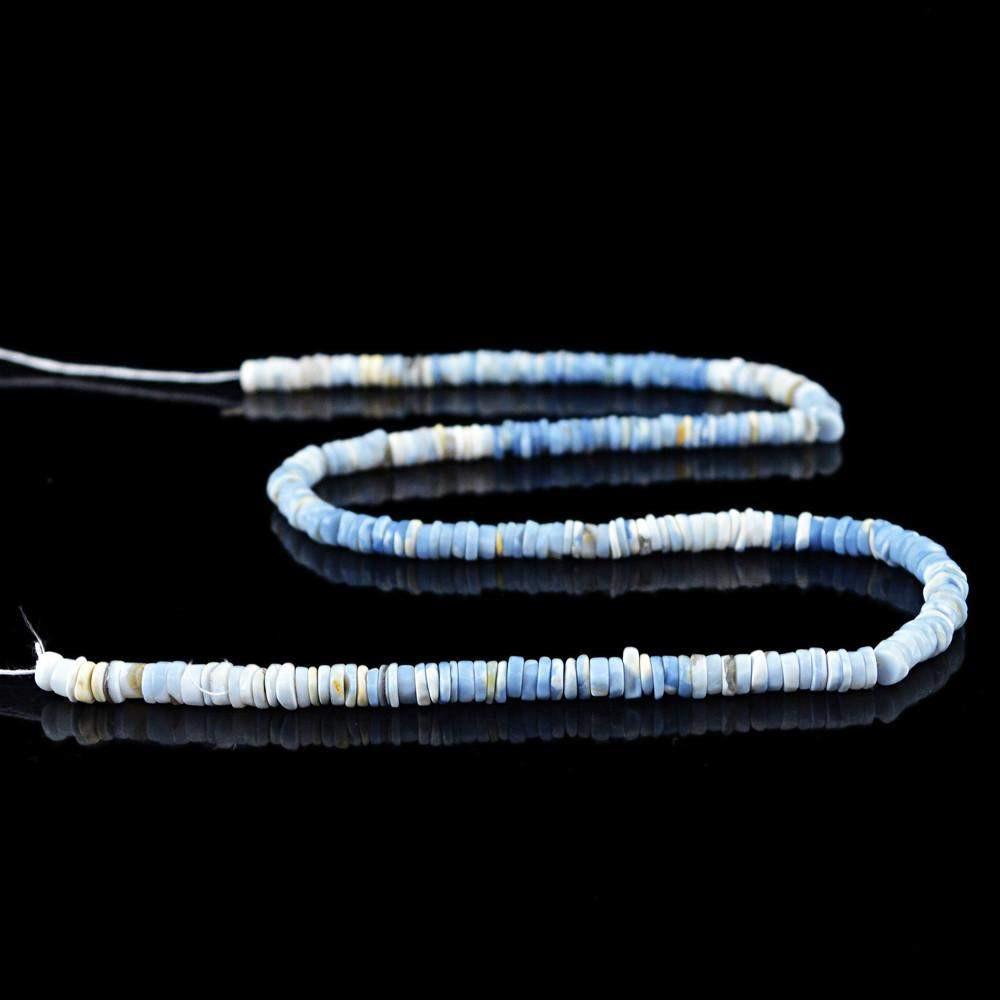 gemsmore:Natural Blue Agate Untreated Drilled Beads Strand