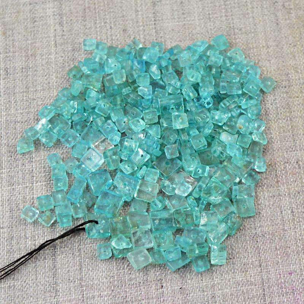 gemsmore:Natural Blue Apatite Beads Lot - Drilled