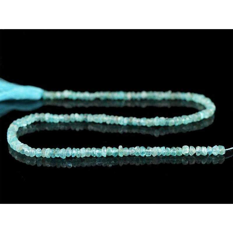 gemsmore:Natural Blue Apatite Beads Strand Round Shape Faceted Drilled