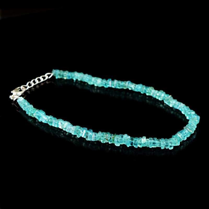 gemsmore:Natural Blue Apatite Bracelet Untreated Beads