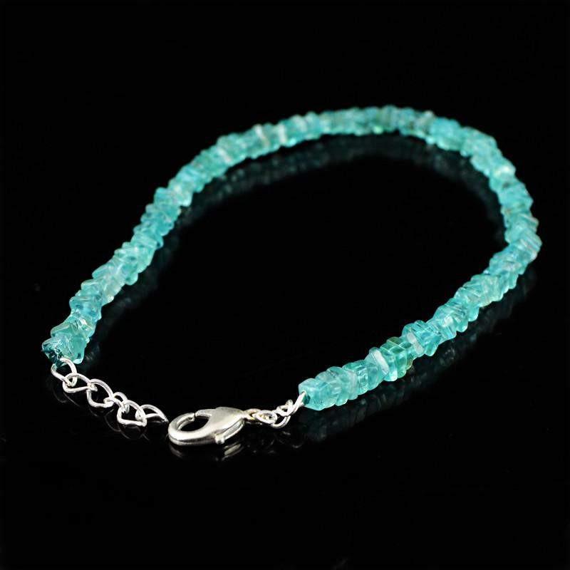 gemsmore:Natural Blue Apatite Bracelet Untreated Beads
