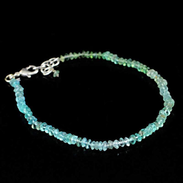 gemsmore:Natural Blue Apatite Bracelet Untreated Round Beads