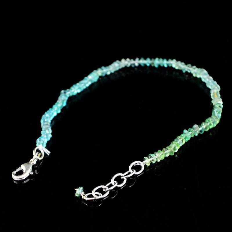 gemsmore:Natural Blue Apatite Bracelet Untreated Round Beads