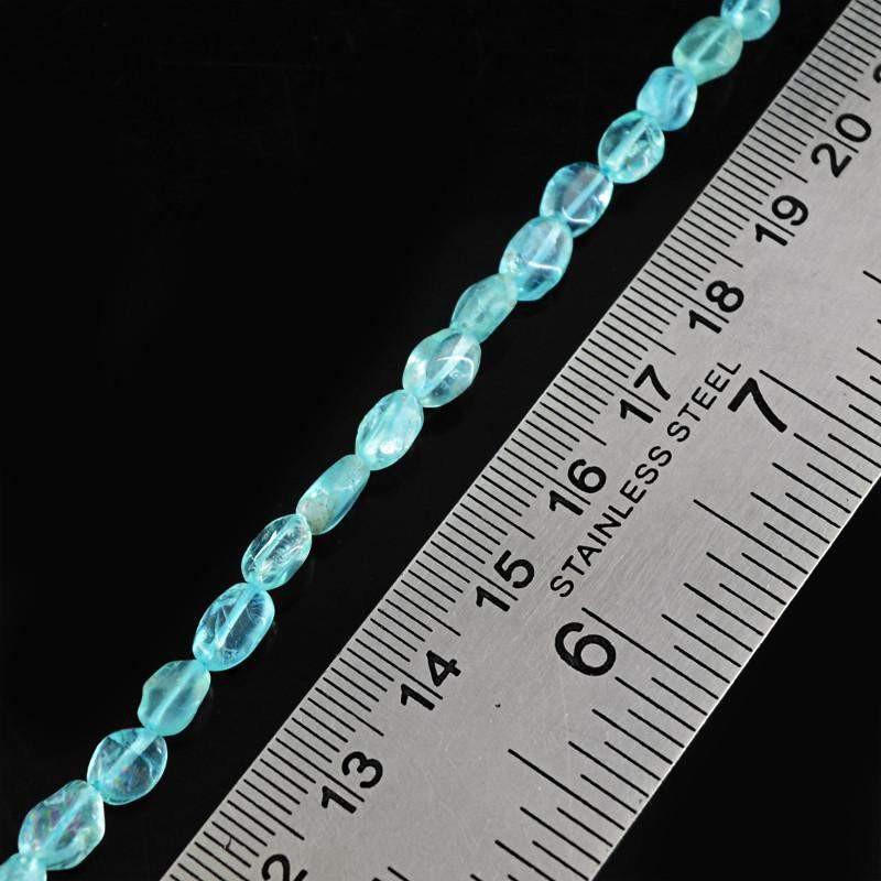 gemsmore:Natural Blue Apatite Drilled Beads Strand