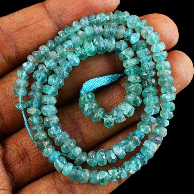 gemsmore:Natural Blue Apatite Drilled Beads Strand