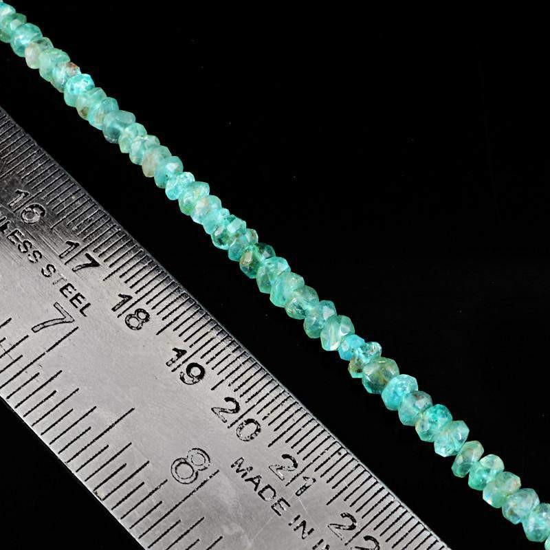 gemsmore:Natural Blue Apatite Drilled Beads Strand