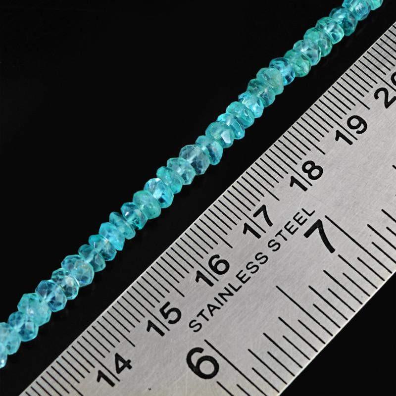 gemsmore:Natural Blue Apatite Faceted Drilled Beads Strand