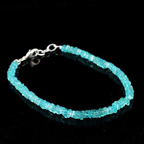 gemsmore:Natural Blue Apatite Genuine Beads Bracelet